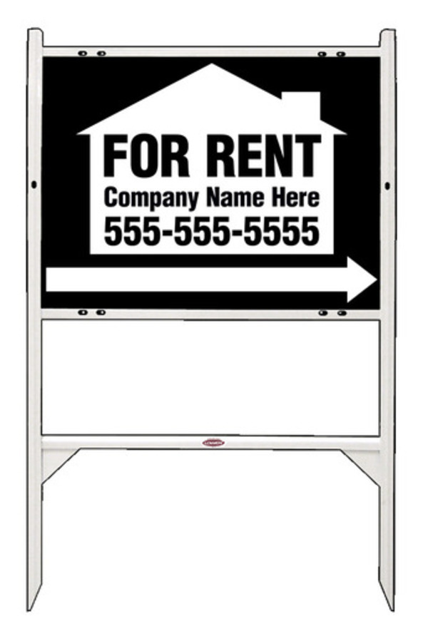 For Rent Angle Iron Sign Units with Space for Company Name, 18h x 24w White